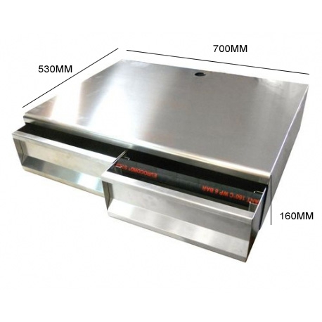 BAC A MARC 2 TIROIRS STANDARD 700X530X160MM INOX POUR - IQ8512