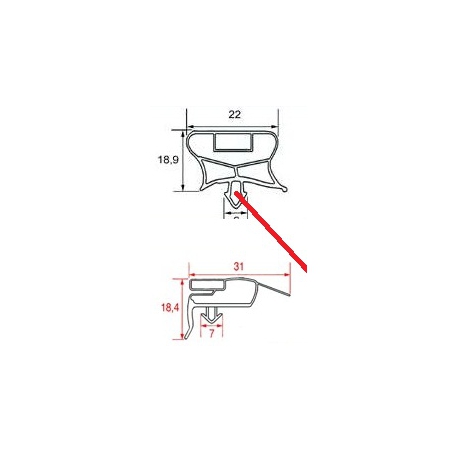 GASKET MAGNETIC WITH ENCLENCHER L:1539MM L:659MM GRAY - SEQ155