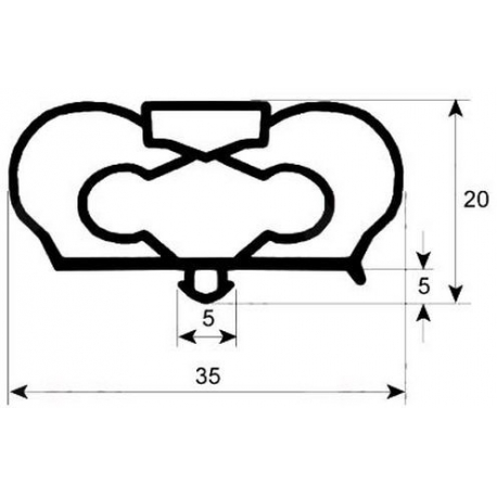 GUARNIZIONE DI PORTA MP2300 INFRICO CLIPSABLE EXT L:602MM - TIQ11658