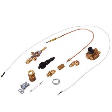 KIT ATTREZZATURA GAS UNIVERSALE CON PIEZZO+BOUGIE +CABLE+SUPPO - TNQ285