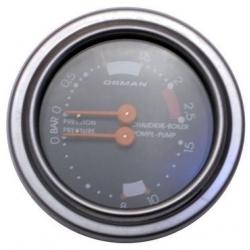 RENEKA DUAL-SCALE PRESSURE GAUGE BLACK BACKGROUND ORIGINAL