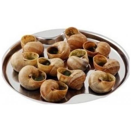 STAINLESS STEEL DISH 12 SNAILS - GRQ6978