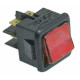 PUSH BUTTON 27.8X25MM RED LIGHT 250V 16A 2CO