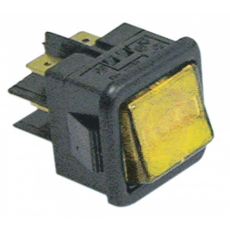 PUSH BUTTON 27.8X25MM YELLOW LIGHT 250V 16A 2CO - tiq11732