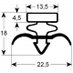 GUARNIZIONE PER ARMADIO MAGNETICO A INCASTRARE L:1330MM L:61 - SFQ6557