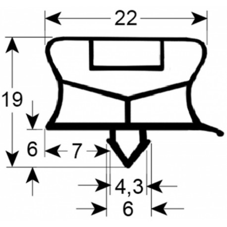 JOINT DE PORTE TR75/3 SIL L:460MM L:170MM - SEYQ8632