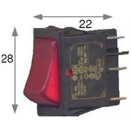 INTERRUPTOR 4 BORNES ROJO - EB96