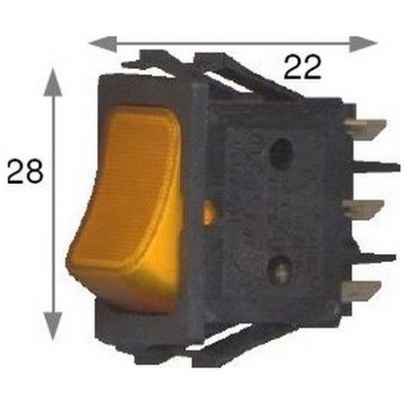 ORANGE PUSHBUTTON 4P. RECTANG. - FOQ656