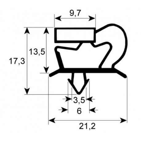 JUNTA ANGELO-PO MAGNETICO A EMPOTRAR L:387MM L:151MM - tiq11225