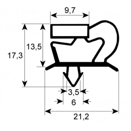 GUARNIZIONE ANGELO-PO MAGNETICO A INCASTRARE L:387MM L:367MM - TIQ11226