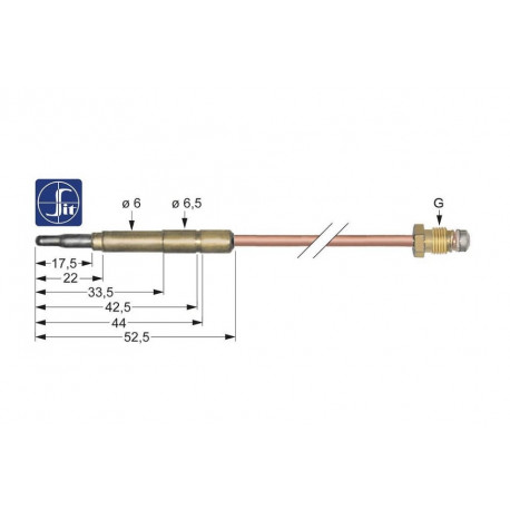 THERMOELEMENT SIT M9X1 L:850MM SMOOTH - OGQ3489