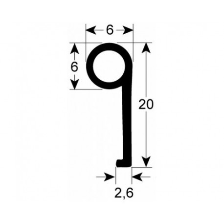 GASKET OF DOOR L:6MM H:20MM - UBO6746