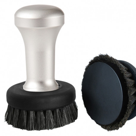 TAMPER WITH COFFEE WITH BRUSH INTEGRATED Ø58.5MM WHITE
