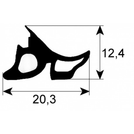 GASKET DOOR PROFILE Q1 L:2480MM L:1880MM - TIQ12681