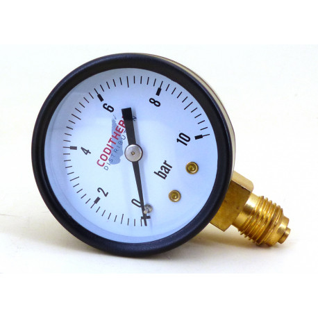 MANOMETRE CONTROLE PRESSION Ø50MM SORTIE 1/4 - 0-10 BAR - IQ980