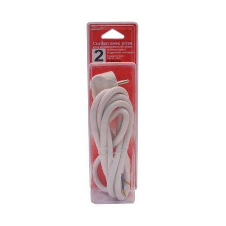 CABLE ET PRISE 220V 2M BLANC - IQ295