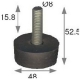 FOOT FIX 8X40 END 34MM ROUND RUBBER - IQ437