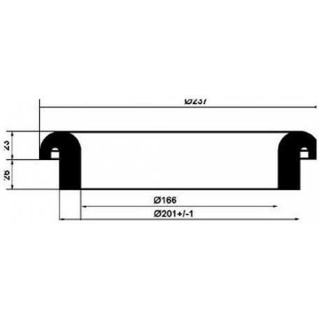 GASKET EMPTY ORDURES FOR SHEATH OF 201MM RUBBER - ITQ831