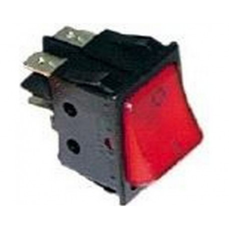 LOT 10 PUSH BUTTONS RED 220V 2 TERMINALS 4 CONE 16A 30X22MM - 333