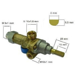 LOT OF 3 ROBINETS GAS PEL 21S TC M9X1 GVD11158