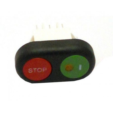 INTERRUPTEUR POUSSOIR ROUGE/VERT 2CO IP40 250V 16A - TIQ12004