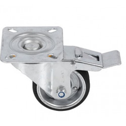 ROULETTE PIVOTANTE MONOBLOC AVEC FREIN ?80MM NOIRE