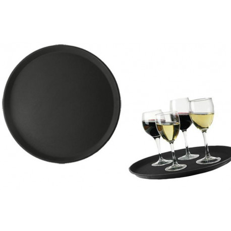 PLATEAU ROND ANTIDERAPANT Ø450MM NOIR - TIQ12311