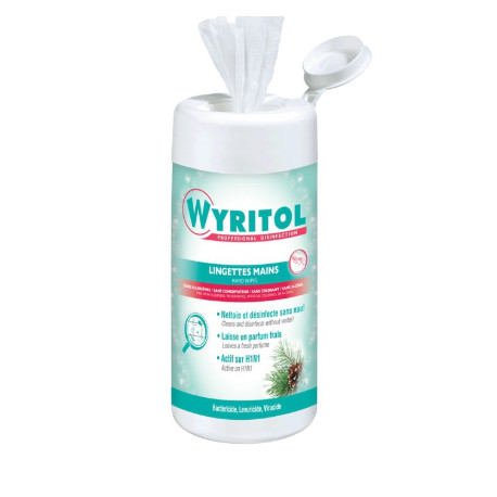 BOITE DE 100 LINGETTES DESINFECTANTES POUR LES MAINS - IQ2019