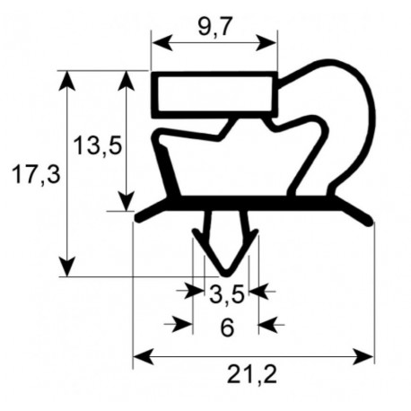 GASKET OF DOOR COLD ANGELO PO L:373MM L:580MM - TIQ13943