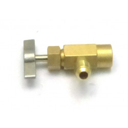 HAHN MIT GAS IN BRASS 7 / 16NPT-FX 1 / 4M MIT KNOPF FUR