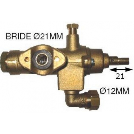ROBINET GAZ FIXATION A BRIDE TUBE DIAM 20MM RAC TC M9X1 SORT - TNQ878