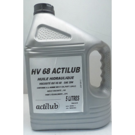 HUILE HYDRAULIQUE HV 68+ 5L - ACTILUB ORIGINE - IQ008