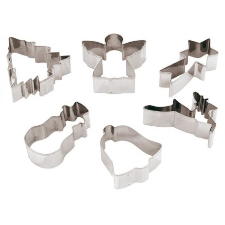 Set 6 Pezzi Tagliapasta Natale Inox - rri7981