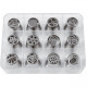 Douille Fleurs 12 Pcs Assorties Inox