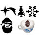 POCHOIRS A CAFE THEME NOEL (SET DE 4 PIECES) ?10CM - rri8564