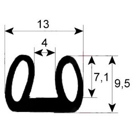 GLASS WINDOW GASKET AU METRE- - TIQ65241