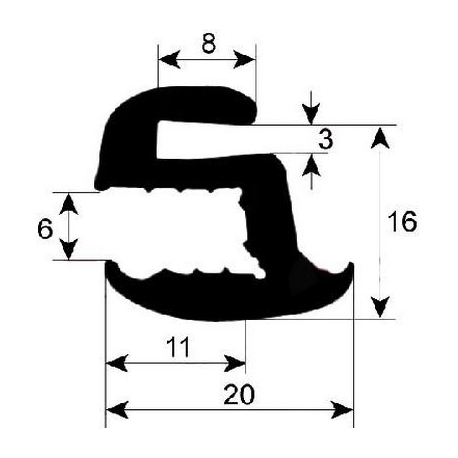 GASKET OF GLASS L:2000MM ORIGIN - TIQ65379