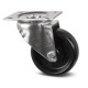 SWIVEL CASTER D80MM BLACK WHEEL SOLID PHENOLIC RESIN