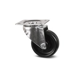 SWIVEL CASTER D80MM BLACK WHEEL SOLID PHENOLIC RESIN