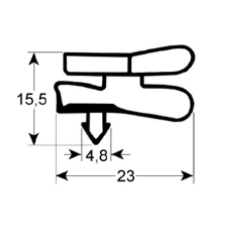 GUARNIZIONE DI PORTA ABX500 PRIMA 2003 L:1515MM L:717MM - VNQ6368