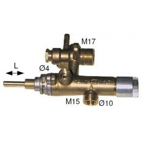 GRIFO GAS EGA 26440 L=30MM SIN SURTIDOR PARA M8X1 - TIQ6130