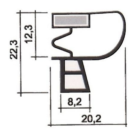 PERFIL PVC PARA CLIPSAR L 2.55MM GRIS CON BANDA MAGNETICA - TIQ62866