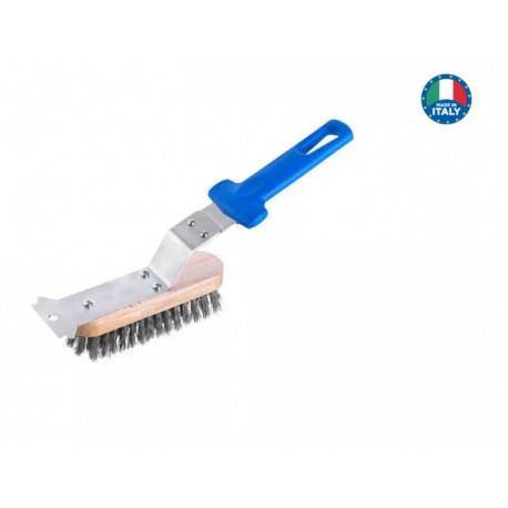 BROSSE AVEC POILS EN ACIER INOX AVEC RACLOIR - iq9266