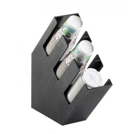DISTRIBUTEUR COUVERCLES ET TASSES OBLIQUE NOIR 3 RANGES 45 DEGRES - IQ6192
