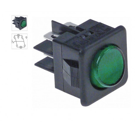 INTERRUTTORE 250V 16A VERDE LUMINOSI 27.8X25MM 2CO 6 FASTON - TIQ665574