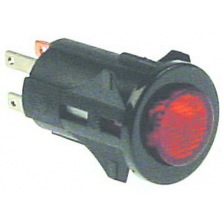 POUSSOIR 1POLE Ã­16MM ROUGE LUMINEUX 250V 3A - TIQ77055